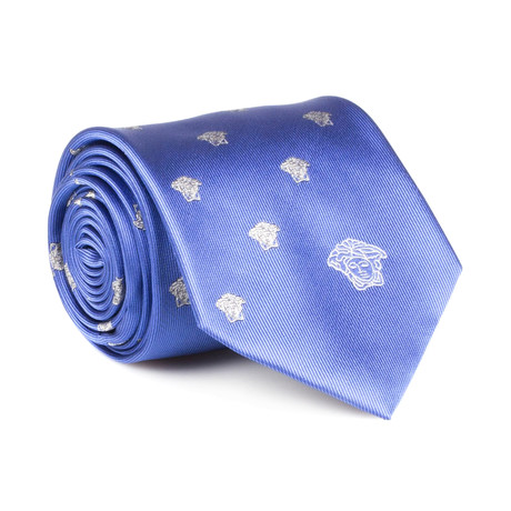 Silk Tie // Blue Medusa Pattern