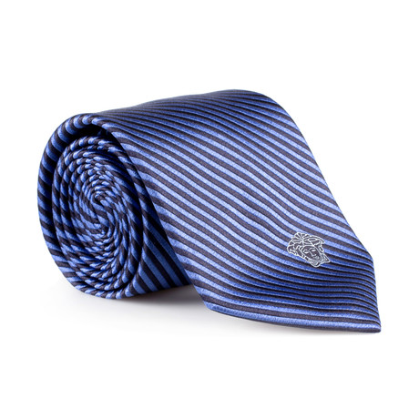 Silk Tie // Blue Diagonal Stripe
