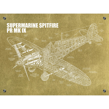 Supermarine Spitfire PR MK IX // Brass (White Ink)