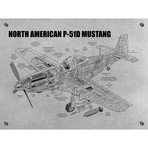 North American P-51D Mustang // Aluminum (Black Ink)