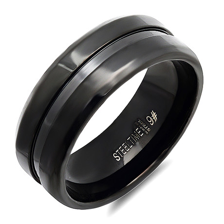 Layered Ring // Black IP (Size 9)