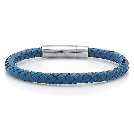 Genuine Leather Bracelet // Blue