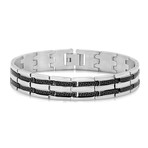 Modern Bracelet // Silver + Black