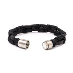 Double Layer Leather Bracelet // Black