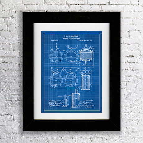 Process of Making Beer // Blue Grid (11"W x 17"H x 0.75"D // Matted)