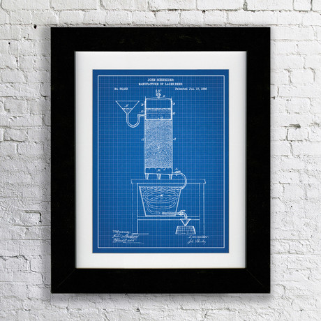 Manufacture of Lager Beer // Blue Grid (11"W x 17"H x 0.75"D // Matted)