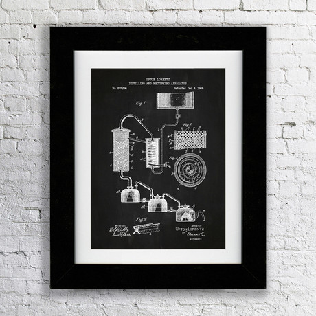 Distilling and Rectifying Apparatus // Lorentz // Chalkboard (11"W x 17"H x 0.75"D // Matted)