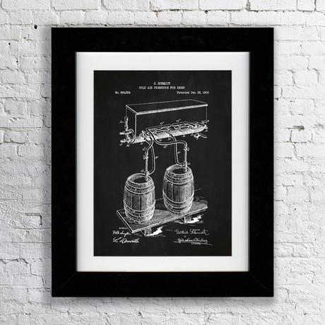 Cold Air Pressure for Beer // Chalkboard (11"W x 17"H x 0.75"D // Matted)