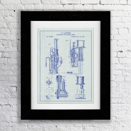 Apparatus for Racking Beer // White Grid (11"W x 17"H x 0.75"D // Matted)