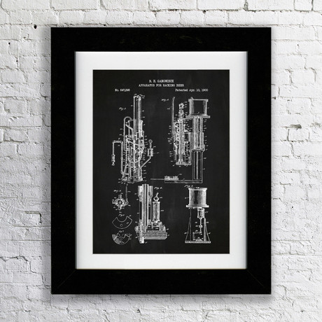 Apparatus for Racking Beer // Chalkboard (11"W x 17"H x 0.75"D // Matted)