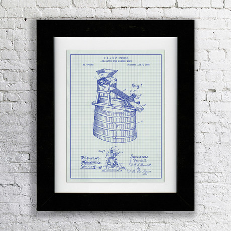 Apparatus for Making Wine // White Grid (11"W x 17"H x 0.75"D // Matted)