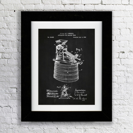 Apparatus for Making Wine // Chalkboard (11"W x 17"H x 0.75"D // Matted)