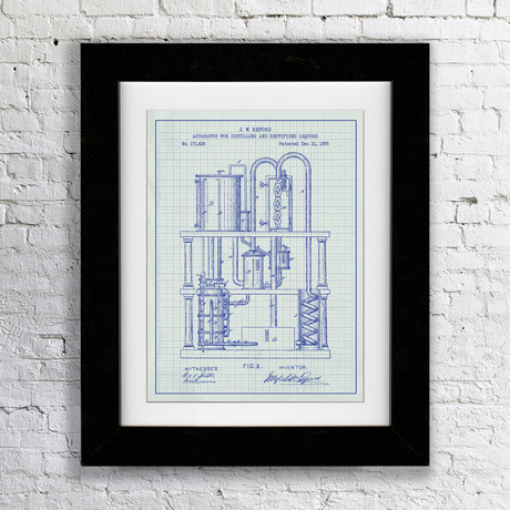 Apparatus for Distilling and Rectifying Liquors #2 // White Grid (11"W x 17"H x 0.75"D // Matted)