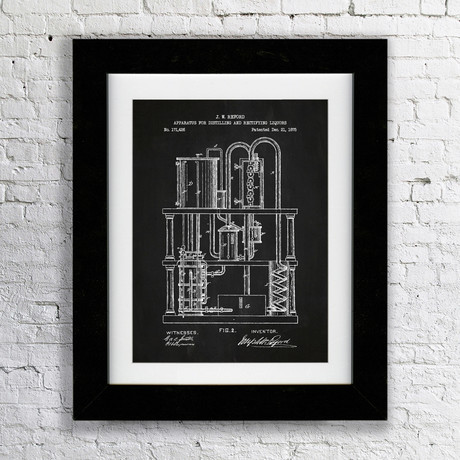 Apparatus for Distilling and Rectifying Liquors #2 // Chalkboard (11"W x 17"H x 0.75"D // Matted)