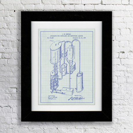 Apparatus for Distilling and Rectifying Liquors #1 // White Grid (11"W x 17"H x 0.75"D // Matted)