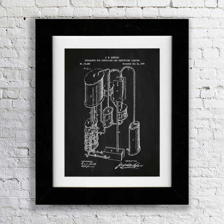 Apparatus for Distilling and Rectifying Liquors #1 // Chalkboard (11"W x 17"H x 0.75"D // Matted)