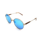 Moonshiners // Matte Gold Metal + Blue Mirror Lens