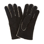 Shearling Gloves // Curly Lining // Black & White (Small)