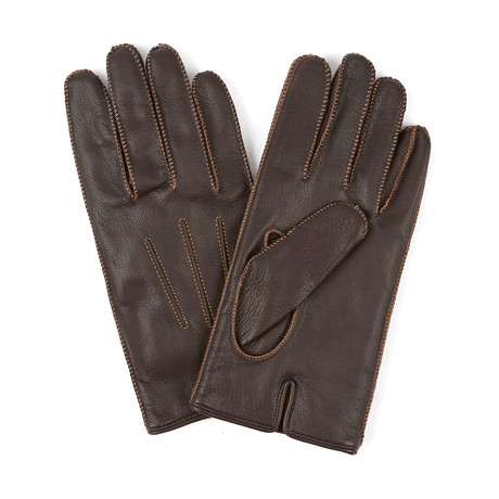 Deerskin Glove // Cashmere Lining // Dark Brown (Small)