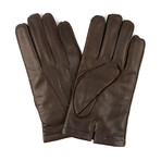Nappa Gloves // Saddle Stitch Cashmere Lining // Made In Italy // Brown (Medium)