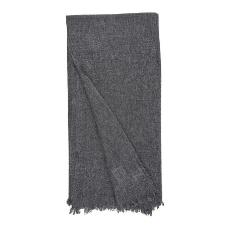 Cashmere Pashmina + Eyelash Fringes (Charcoal)