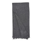 Cashmere Pashmina + Eyelash Fringes (Charcoal)