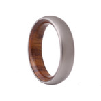 Titanium + Desert Ironwood Ring // Comfort Fit  (Size 6)