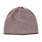 Cashmere Beanie Hat // 2 Tone (Bordeaux + Light Heather Grey)