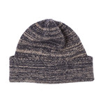 Cashmere Hat In Melange Color (Black + Medium Heather Grey)