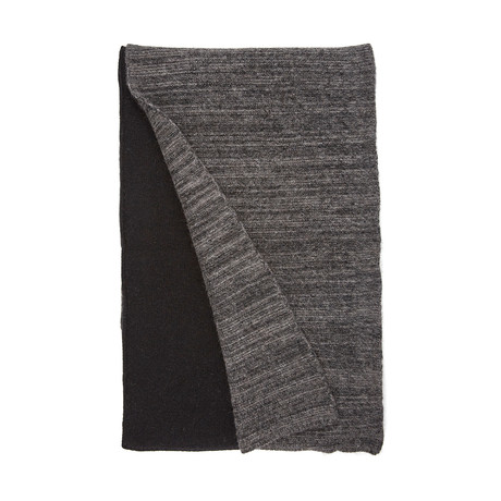 Cashmere Scarf // 30cm x 200cm (Black + Medium Heather Grey)