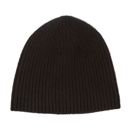 Cashmere Beanie // Ribbed // 5-Ply (Black)