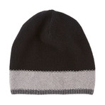 Cashmere Hat + Cuff // 4-Ply (Black + Light Grey)