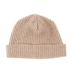 Cashmere Ribbed Hat + Folded Cuff (Nile Brown)