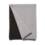 Cashmere Colorblock Scarf // 4-Ply (Black + Light Grey)
