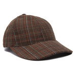 Tweed Plaid Baseball Cap // Brown