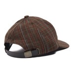 Tweed Plaid Baseball Cap // Brown