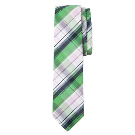 Traditional Plaid Tie // Green + White