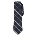 Rope Plaid Silk Blend Tie // Navy + Cream