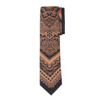 Silk Print Tie Italian // Orange + Black