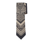 Silk Print Tie Italian // Gold + Black