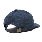 Tweed Plaid Baseball Cap // Blue