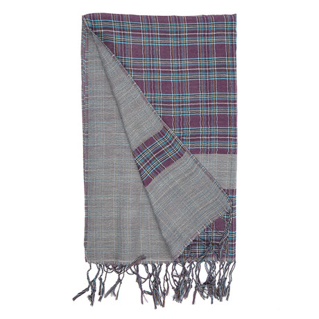 Tartan Plaid Scarf // Purple