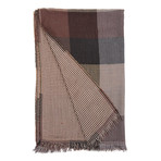 Double-Faced Buffalo + Mini Check Scarf // Black + Brown + Tan