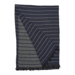 Pencil Stripe Scarf // Black + Grey