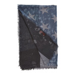 Stripes + Stars Scarf // Black + Blue