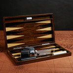 Backgammon Set // Brown Wood Grain