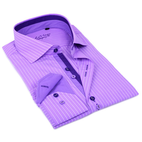 Classic Dress Shirt // Lavender Stripe (S)