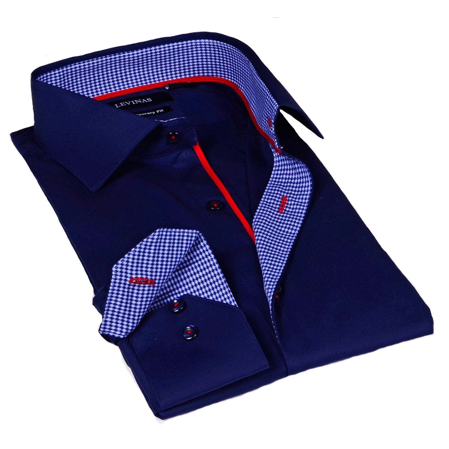 Solid Dress Shirt // Navy (S) - Levinas Collection - Touch of Modern