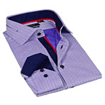 Houndstooth Dress Shirt // Purple (XL)