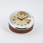 Gucci Clock // Beige Leather